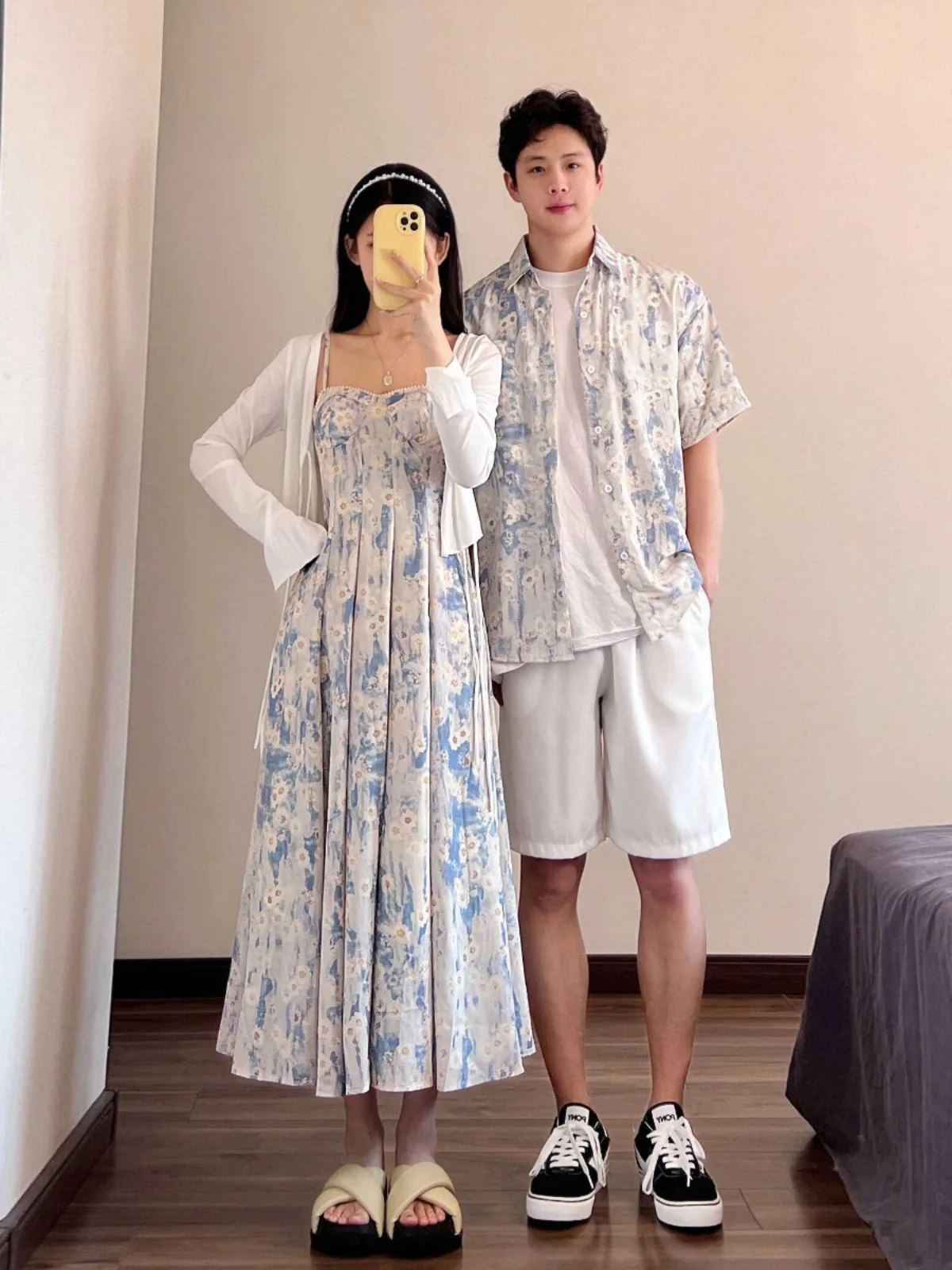 Couple look High-End One-Piece Dress Spring, Autumn and Summer Long dress Vacation Sanya Beach Skirt  Sling Dress