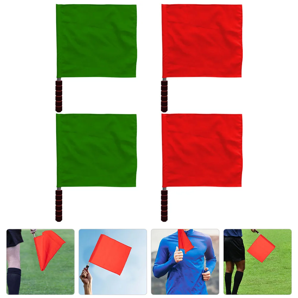 

4 Pcs School Referee Flag Conducting Play Outdoor Small Hand Sports Equipment Stainless Steel Signal Flags