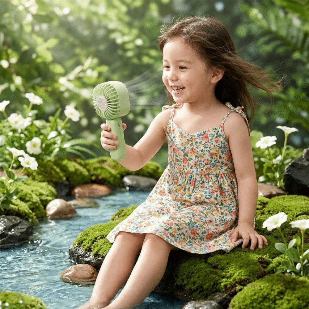 

Quiet Operation Handheld Mini Fan Strong Airflow Compact Size USB Rechargeable Fan Lightweight Design Rechargeable Battery