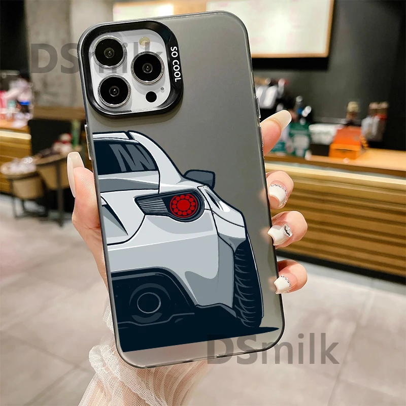 JDM CAR Phone Case for iPhone 16 15 14 13 Pro 12 11 Pro Xs X XR Max 8 7 SE Laser Hard PC+TPU Cases Back Cover