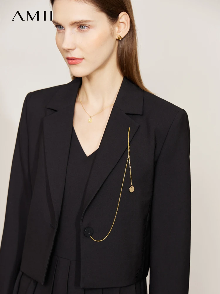 AMII minimalismo Set di vestiti per le donne 2023 primavera pieghettato Vestido Blazer e abiti Set di due pezzi per le donne vendita separata