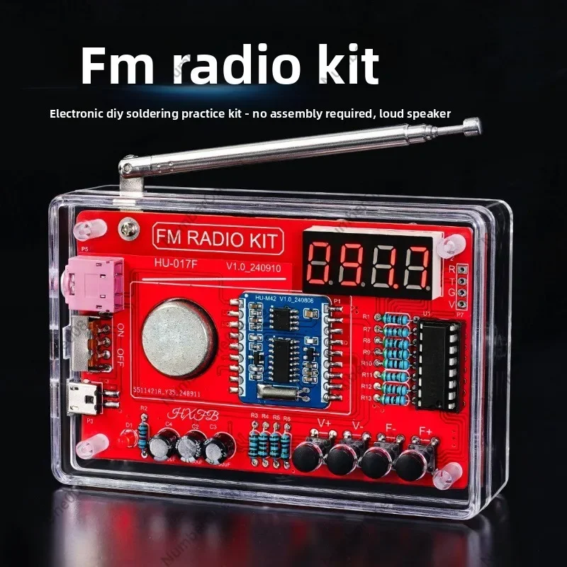 FM Radio DIY Assembly Kit with Digital Tube Display, Electronics Soldering Practice Set