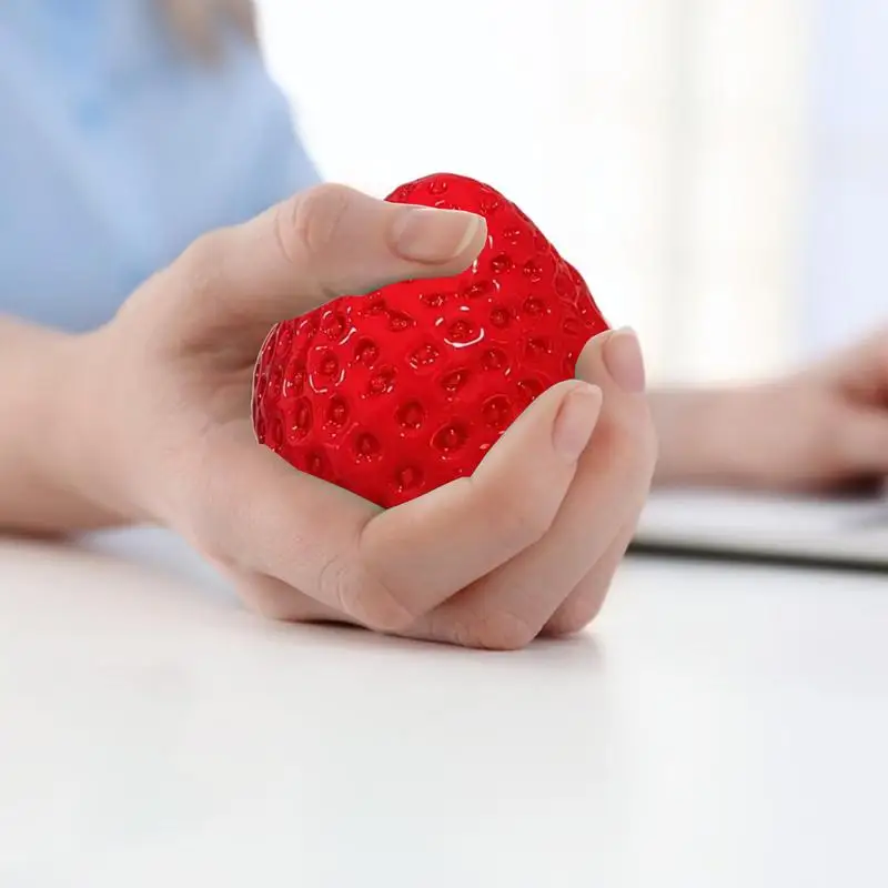 Strawberry Fidget Toy Simulate Slow Rising Squish Balls Creative And Cute Strawberry Elastic Novelty Stress Balls Fruit Squeeze