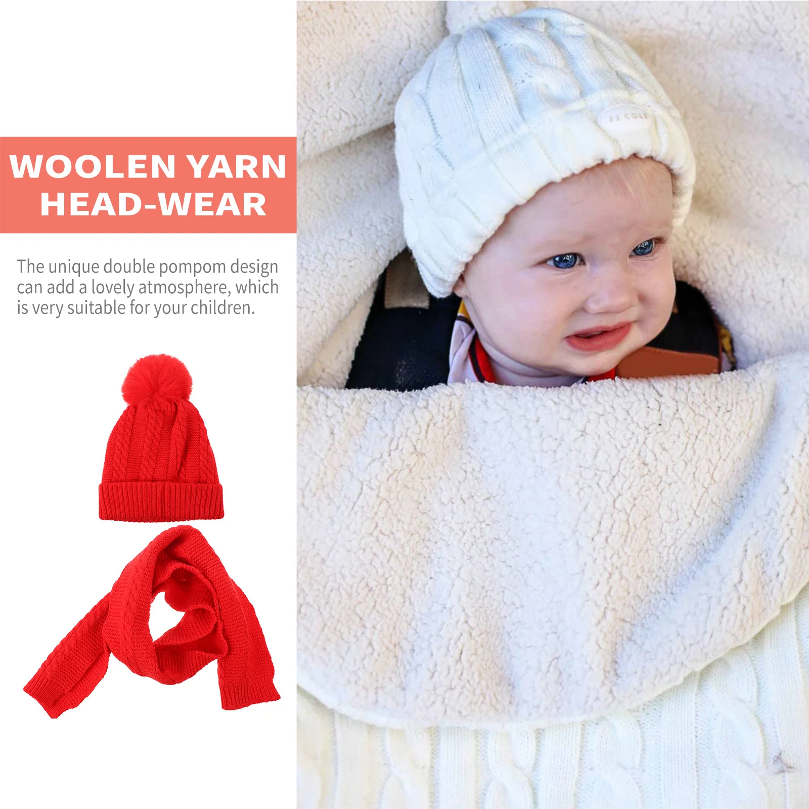 1 مجموعة محبوك قبعة وشاح مجموعة الدافئة غزل الصوف قبعة الخمار لفصل الشتاء ملابس خارجية ركوب التزلج التنزه