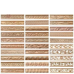 Solid Wood Line Decoration, Natural Beech Wood, European Style Carved Background, Wall Decoration