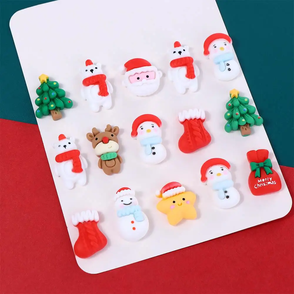 Estatuetas de desenhos animados padrão para diy hairpin fazendo remendos de natal enfeites para casa ornamento de ano novo material de arte diy