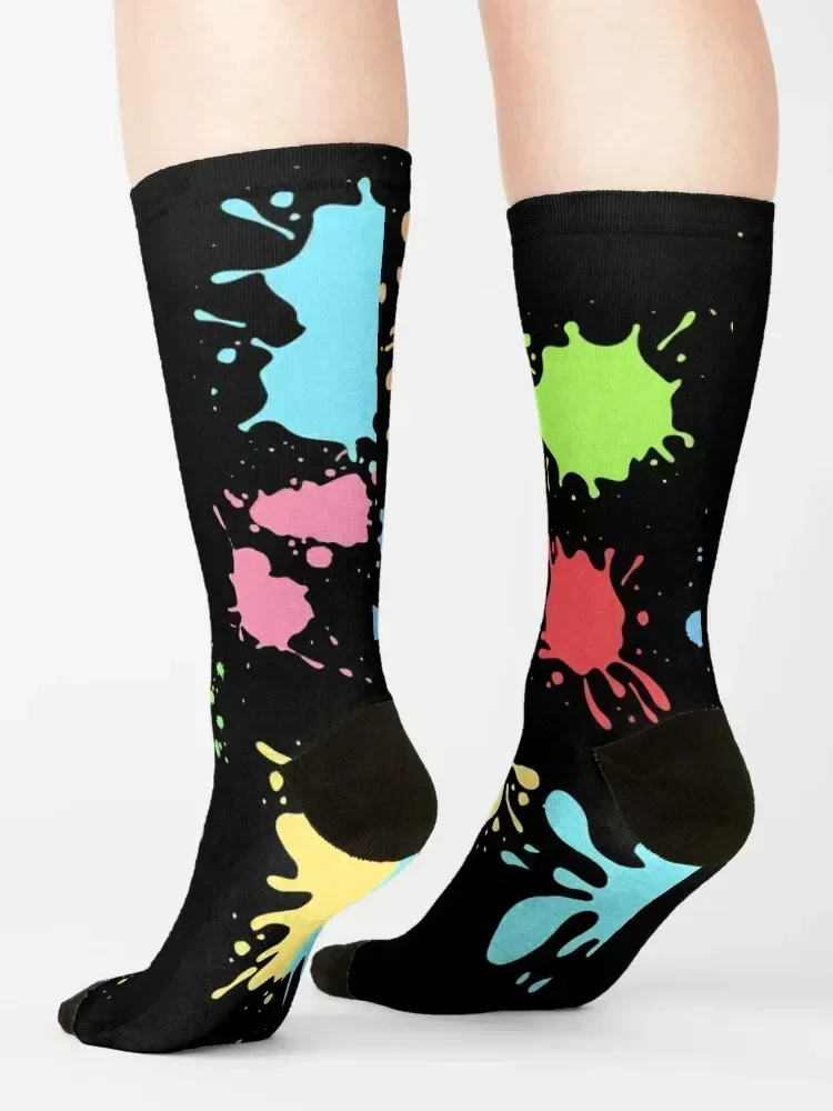 Paint Splatter Vector Illustration Socks sheer loose cotton Socks For Man Women's