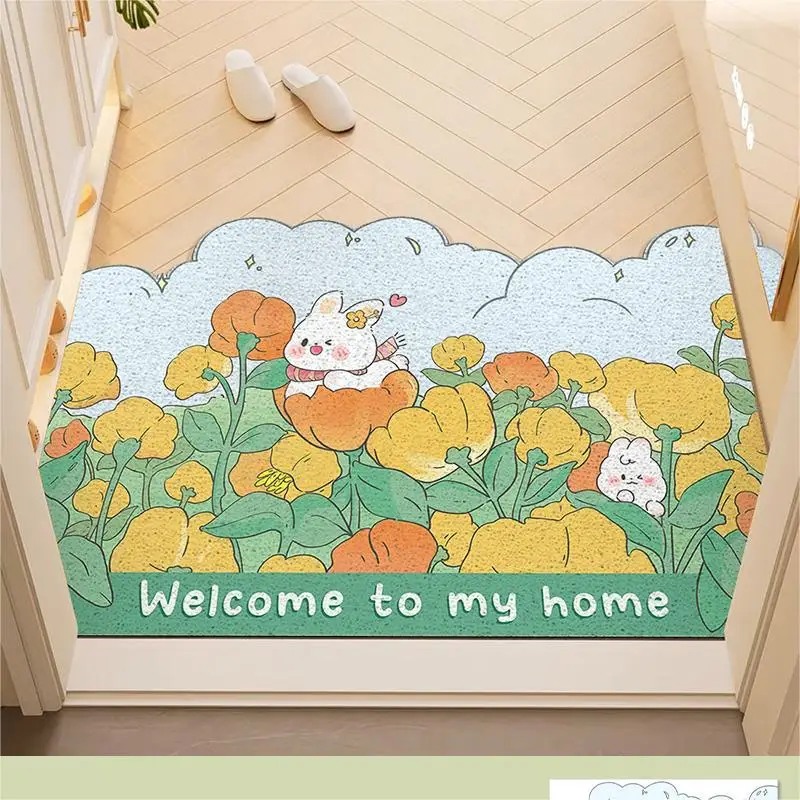 

Custom Tulip Doormat - Garden Design Non-Slip Silk Rug, Wear-Resistant Outdoor Entrance Mat, Personalized Home Decor Gift