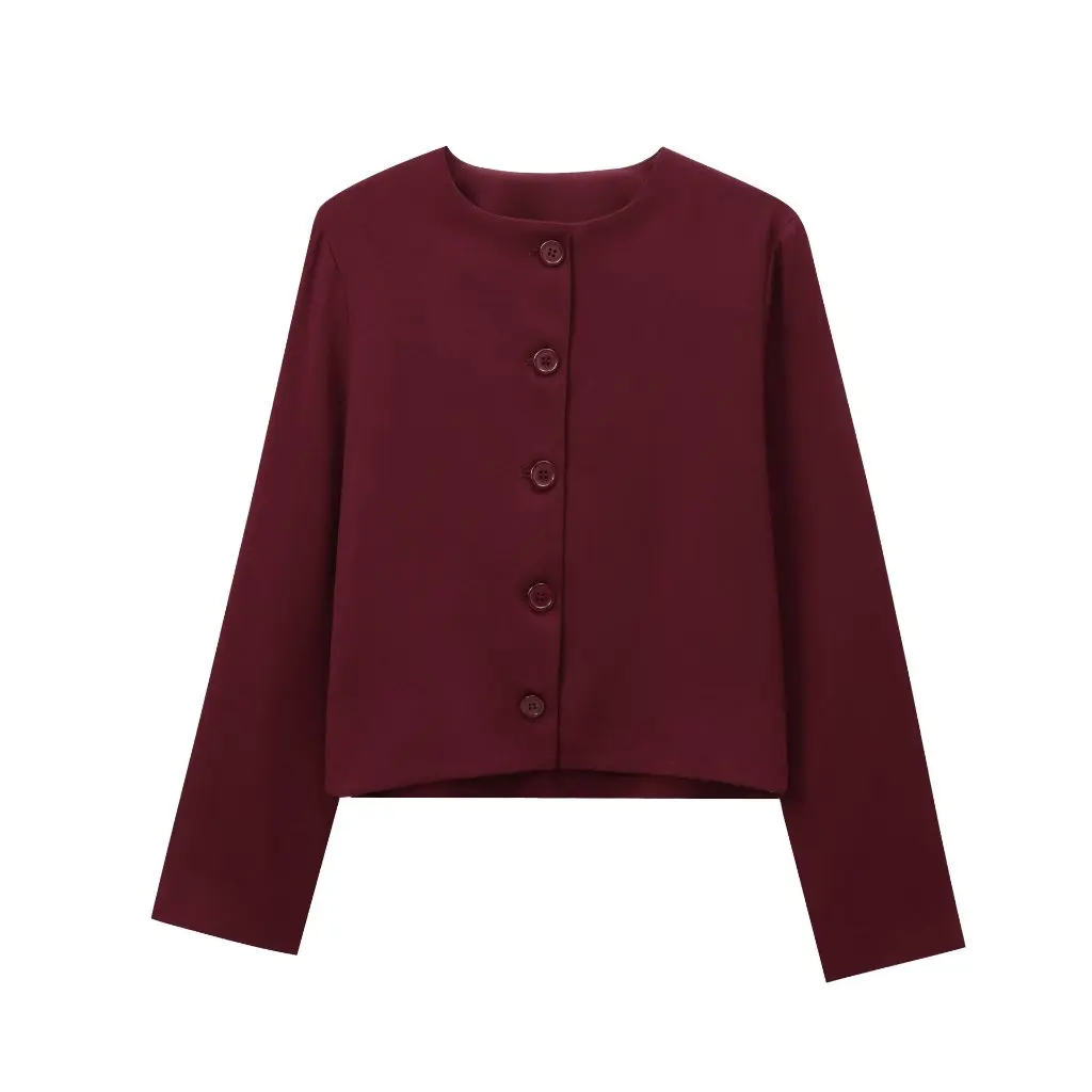 

Women's Long Sleeve Top Coat Autumn Fashion Buckle Detail Style M56895