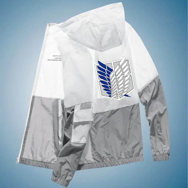 هجوم الملابس الحماية من الشمس العملاقة اثنين يوان أجنحة الحرية الرياضة في الهواء الطلق طويلة الأكمام الملابس الصيفية أنيمي الطرفية