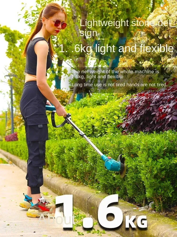 Electric lawn mower Small household rechargeable lithium battery lawn mower Lawn mowing artifact