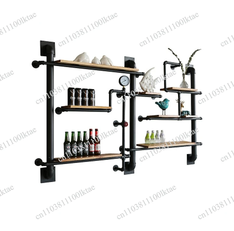 Modern Simple Wrought Iron Wall Rack Living Room TV Background Wall Display Dining Room Wall Baffle Solid Wood