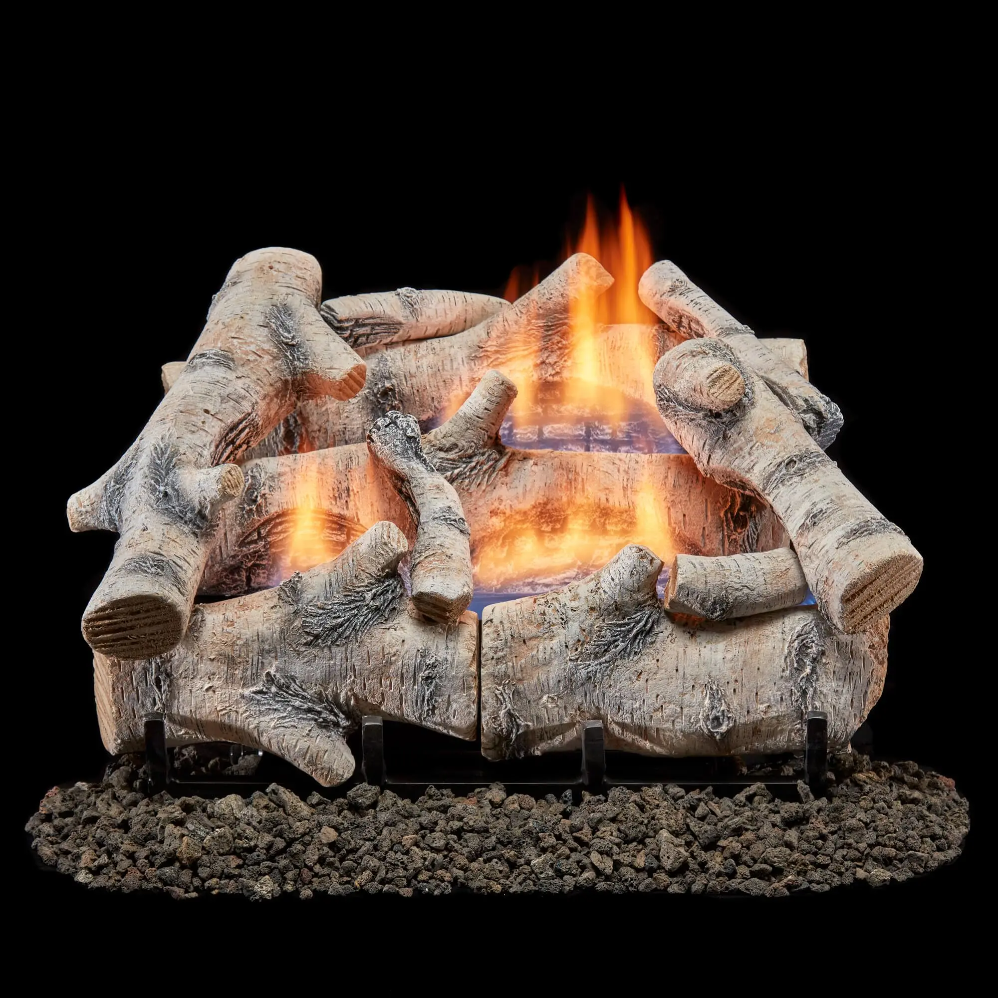 Vent Free Dual Fuel Gas Log Set - 18 in. Birch Wood, 30,000 BTU, Remote Control - Model# B18DR-UL3