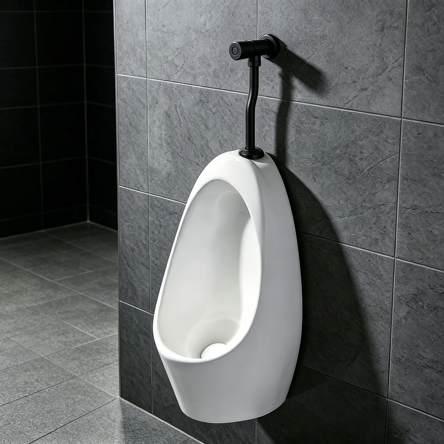 ZAPPO Brass Push Button Urinal Flush Valve, Matte Black Delay Urinal Flushometer, Wall Mounted Manual Toilet Urinal Flush Valve
