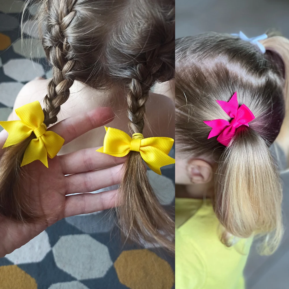 10 teile/los niedlichen Gros grain Band Pigtail Haars chleifen elastische Haar gummis Haar bänder Halter Mädchen Neugeborenen Baby Haarschmuck