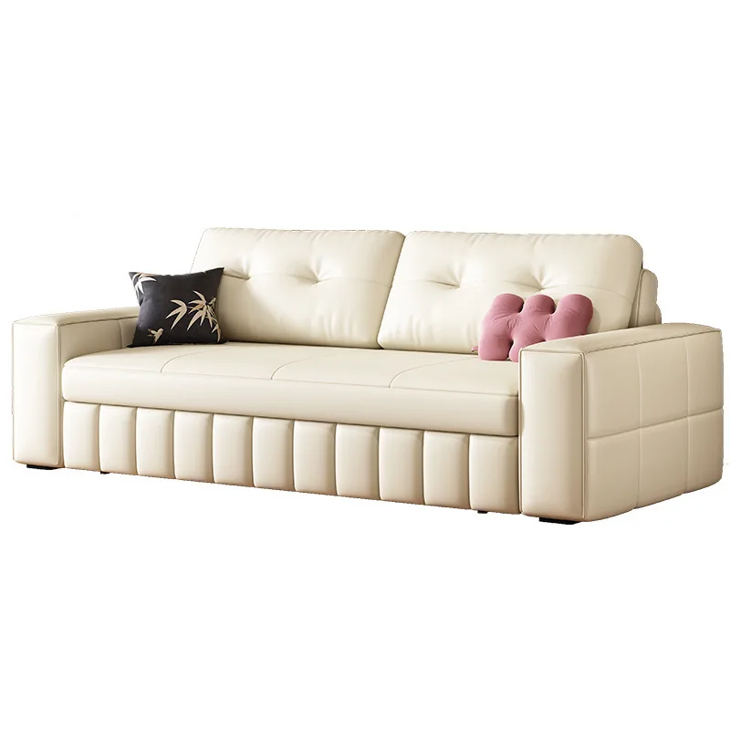 

New cream wind sofa bed, small apartment foldable storage retractable sofa