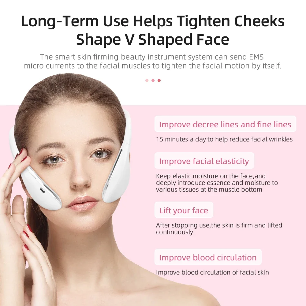 EMS Facial Lifting Device Double Chin Reducer Face Slimming Shaping Microcurrent Led Therapy Devices Neck Massager V Line Lift