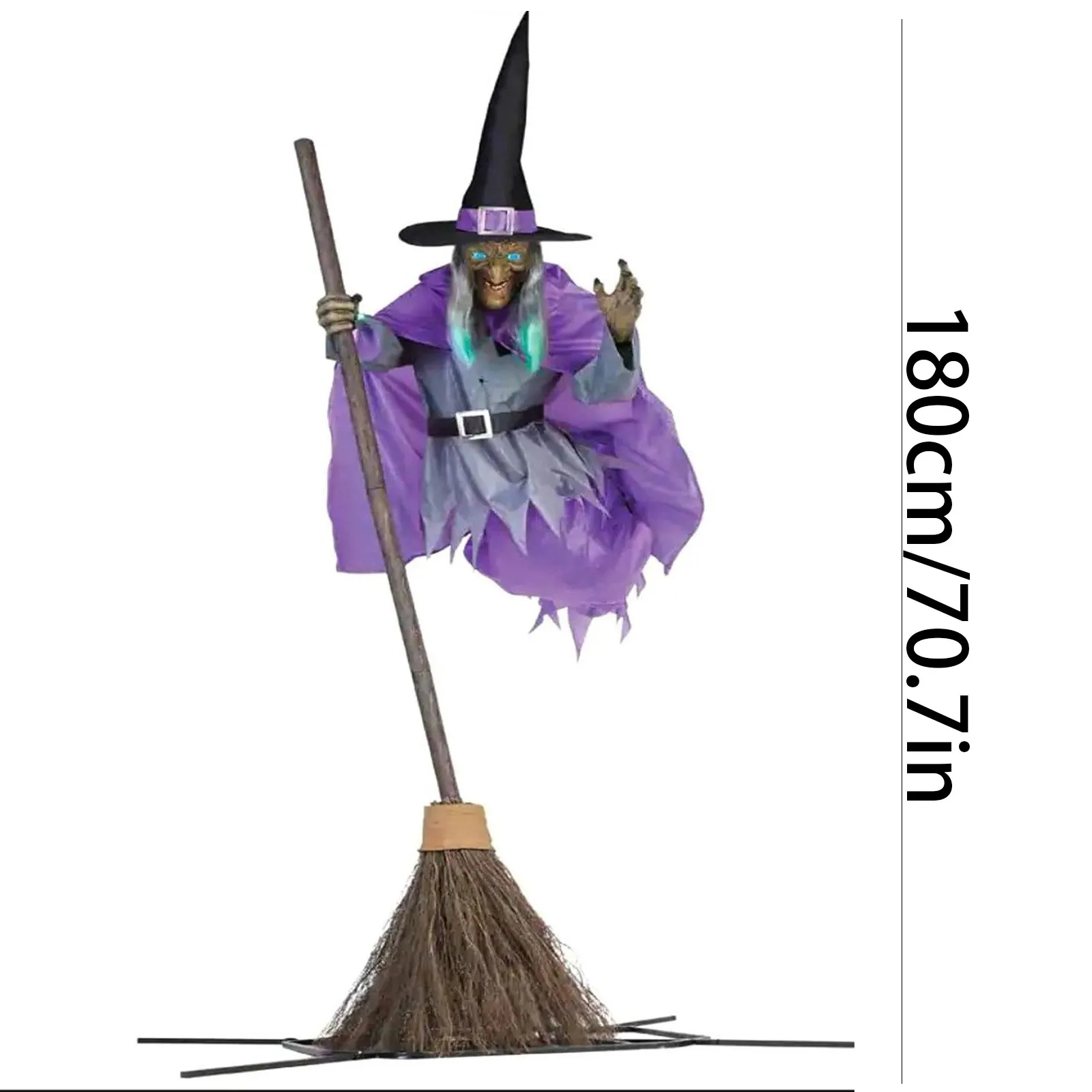Spooky Halloween Decor Life Size Talking Witch Purple Outdoor Spooky Animatronic Witch Sound Activation Halloween Decoration view 4