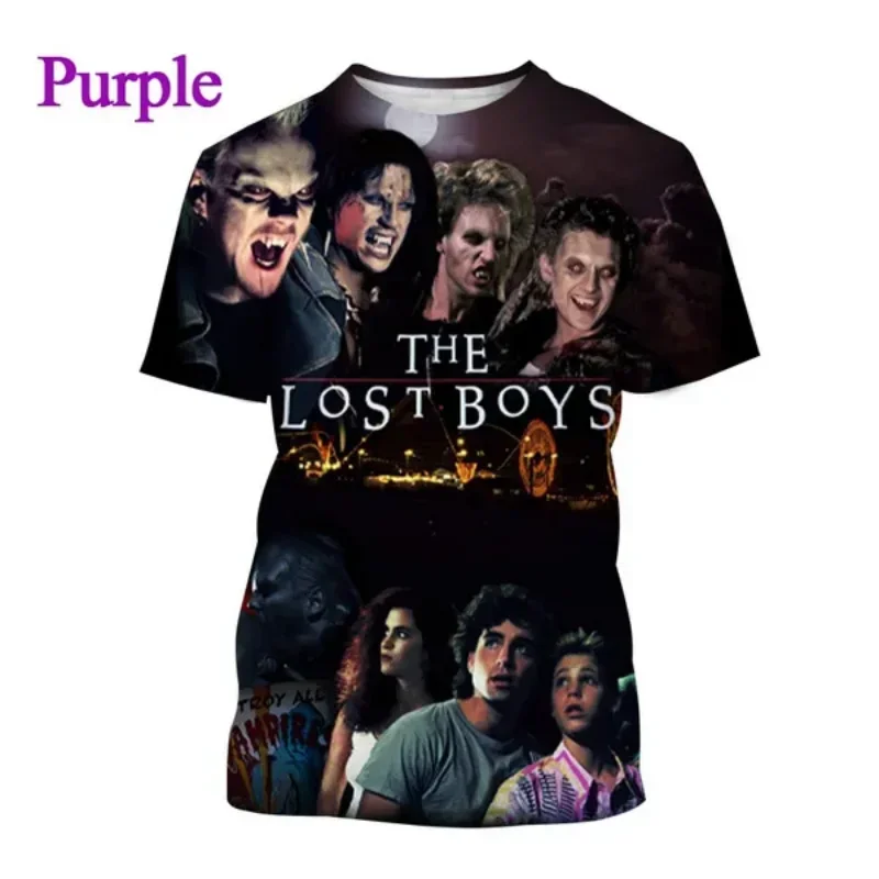 Fashion Men Clothing Horror Movie The Lost Boy 3D Print T-shirt Personality Casual Oversized T Shirt Harajuku Street Unisex Tops