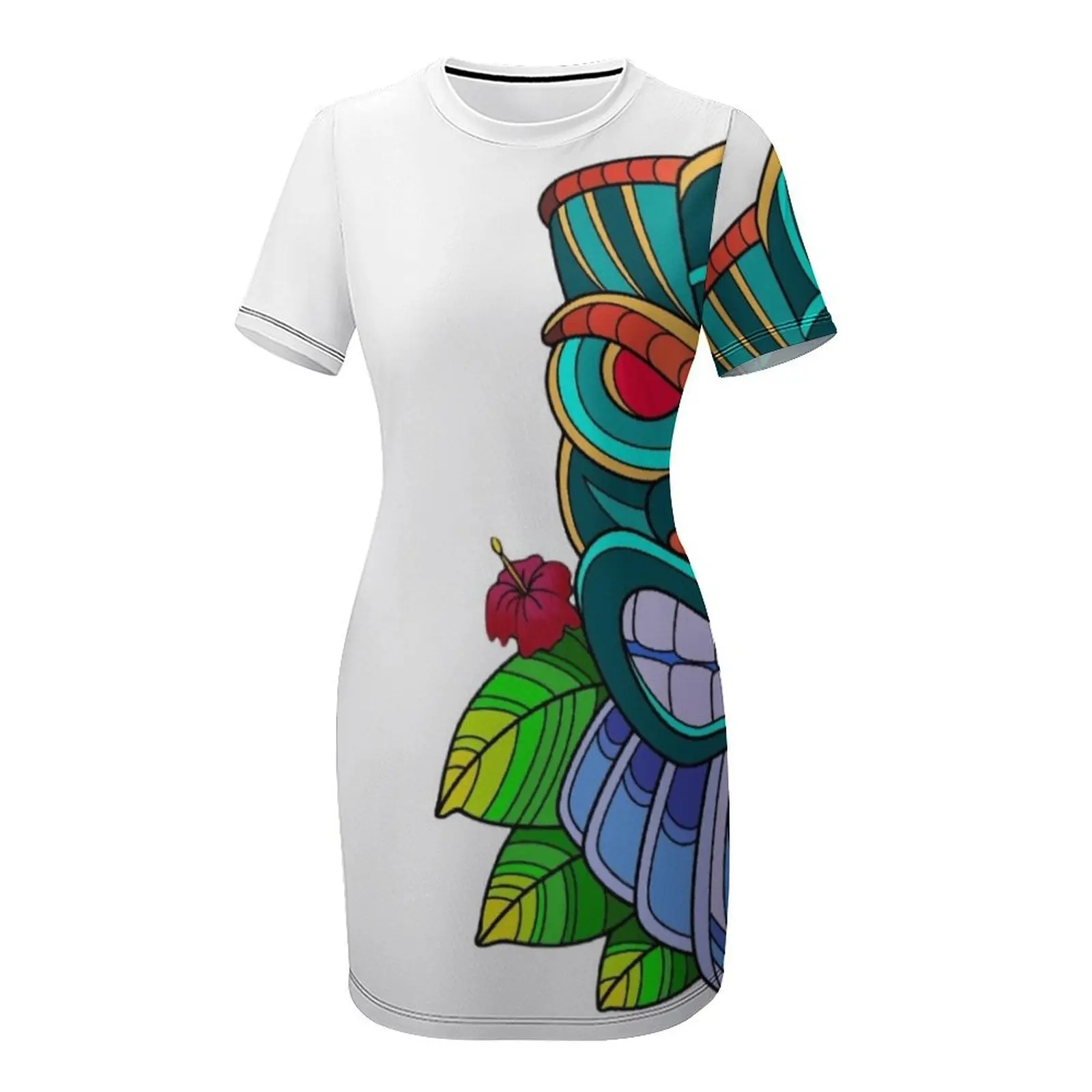 เดรสแขนสั้นลายทิกิทิกิ เดรสฤดูร้อนสำหรับผู้หญิง เดรสยาวสำหรับผู้หญิง เดรสออกงานพรอม เดรสราตรีหรูหราสำหรับผู้หญิง ปี 2025