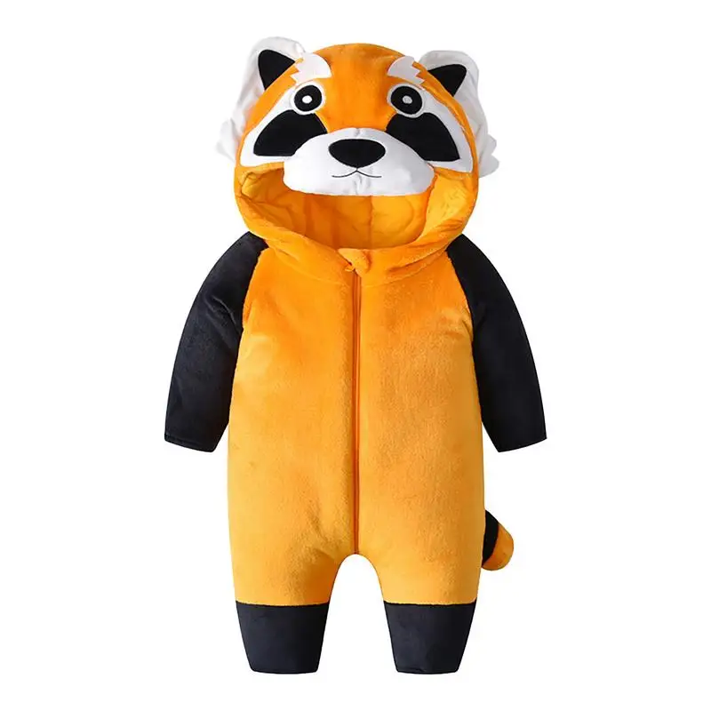 cute Baby Romper Winter Costume Toddler Infant Clothes Kids Overall Animal Jumpsuit cartoon Raccoon Onesie for Girls Boys Bebe