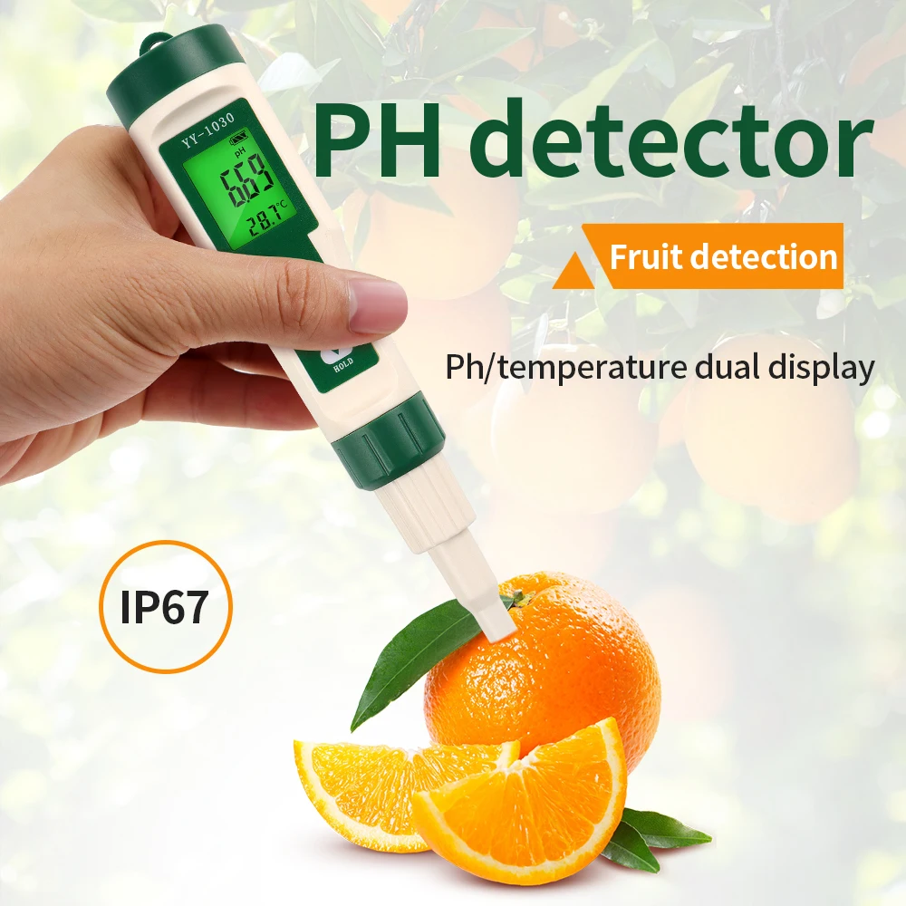 Professional Food PH Meter 0~14 pH Temp Tester High Accuracy Sensor Acidity Analyzer for Meat Canning Cheese Dough Water Soil