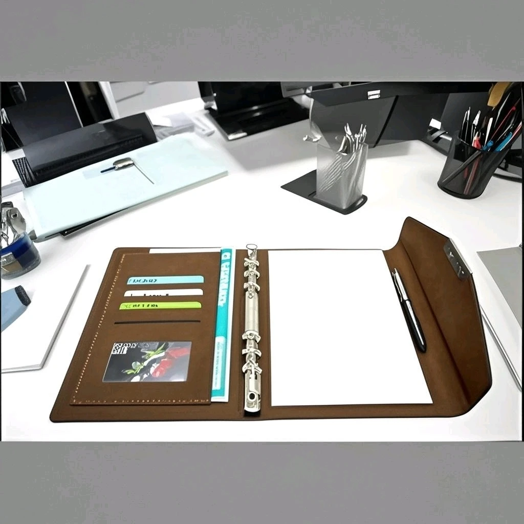 Makeasy Refillable Folder A5 Leather Cover Planner Organizer Ring Binder Notebook Cover Document File Organizer Magnet Flap(1PC)