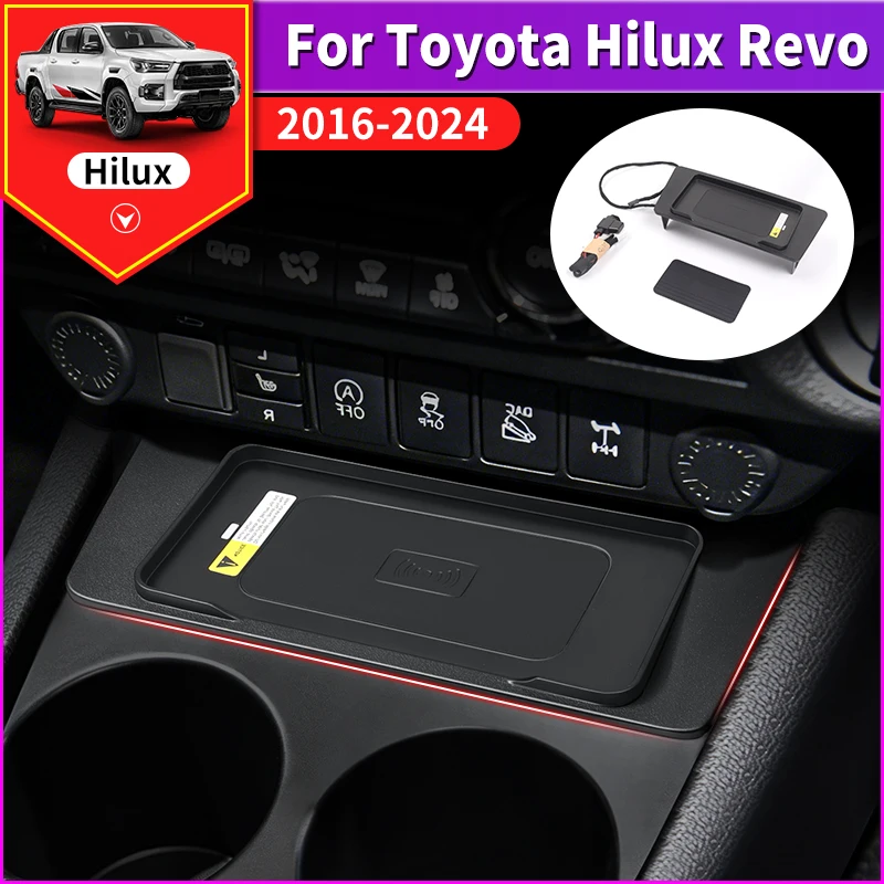 For 2016-2024 Toyota Hilux Pickup Truck Wireless Charging Module Center Console Charger Replacement Installation Upgrade Parts