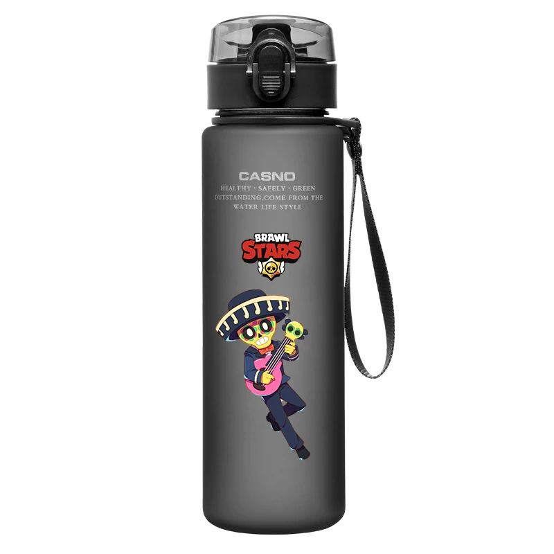 Characters Brawl 560ml Water Cup Black Blue Frosted Plastic Portable Sports Large Capacity Anime Water Cup Spike Leon Black Crow