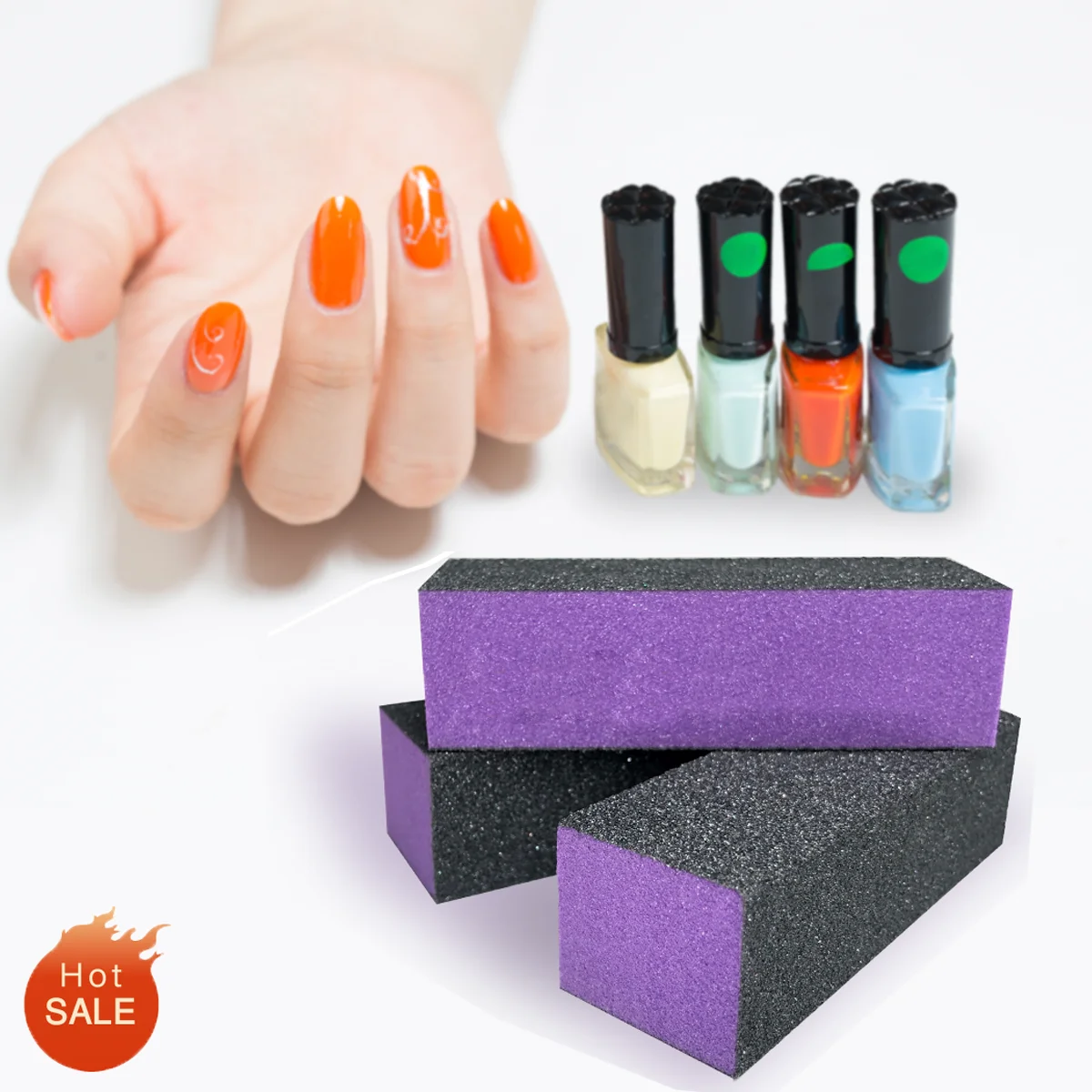 

10Pcs/Bag 3 Way Nail Buffer EVA Sponge Sanding Block Manicure Polisher Tool for Manicure