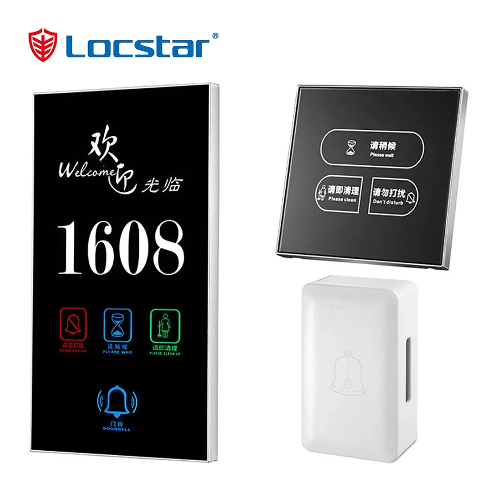 Electronic Doorplate Touch Doorbell Switch Room No.displays Door Plates Sign Plate Zinc Alloy 120mm*230mm 2 Years LS-C162 6 in 1