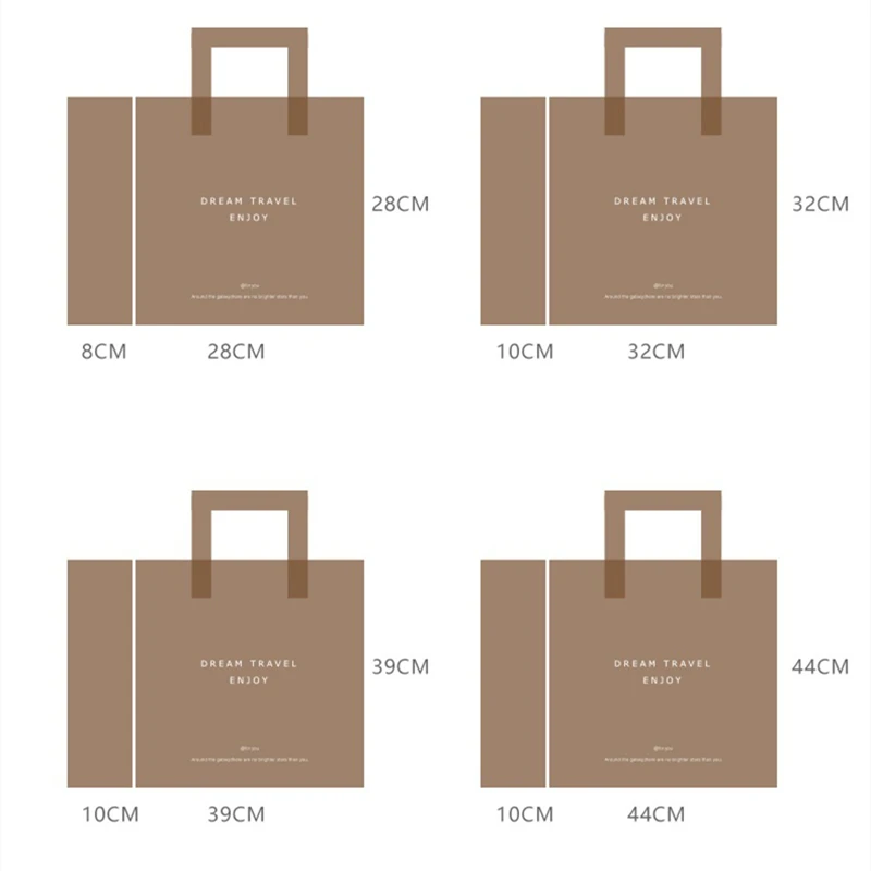 StoBag 50pcs Transparent Plastic Woman Shopping Shoulder Tote Bags Clothing Gift Packaging Big Portable Reusable Logo Wholesale