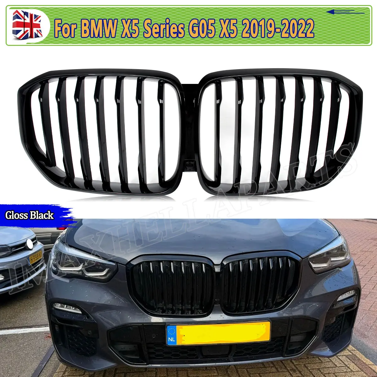 Image of Magickit 51137454887 Racing-Grills für BMW X5 G05 2019 2020 2021 2022 2023 Signalanlage Frontstoßstange Nierenkühlergrill Auto-Styling