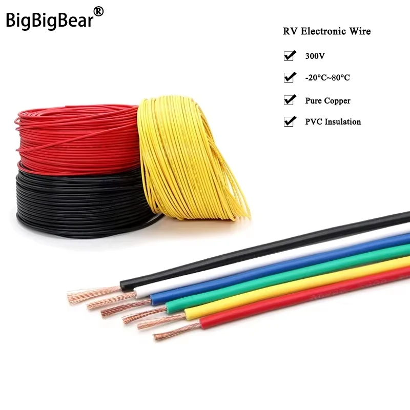 1~20m Copper Wire RV PVC Electrical Extension Cable Single-Core Multi-Stranded Hookup Building Wire For Car Audio Wires Motor