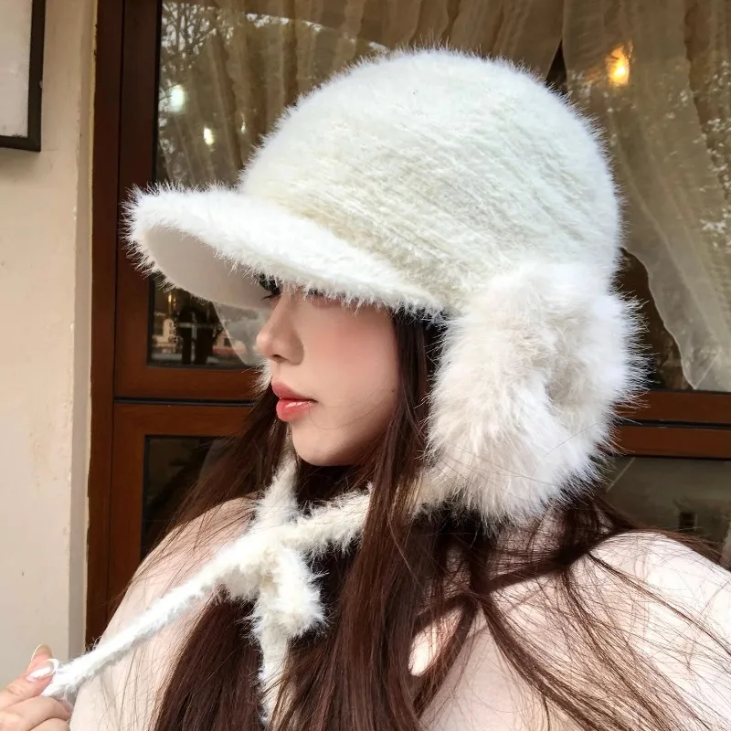 

Новые плюшевые наушники с ремнями, шапки-бомберы для женщин, зимние уличные шапки для отдыха, теплая защита ушей, универсальные индивидуальные мужские шапки