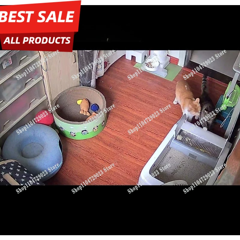 Fully automatic intelligent electric cat litter box with observation function, oversized anti-splash cat toilet deodorization