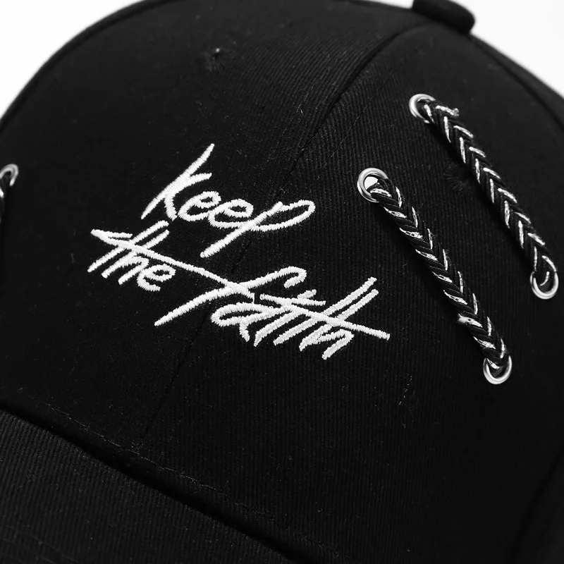 Keep The Faith Man Woman Baseball Cap Hip Hop Ring Chain Dad Hat Cool Fashion Cycling Dancing Hat Cotton Sun Hat Summer Cap