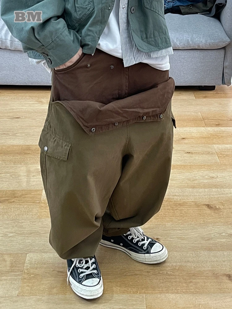 Calças Hip Hop carga dos homens, moda coreana, streetwear, skate, calças largas, calça casual, roupa masculina, alta qualidade, Harajuku