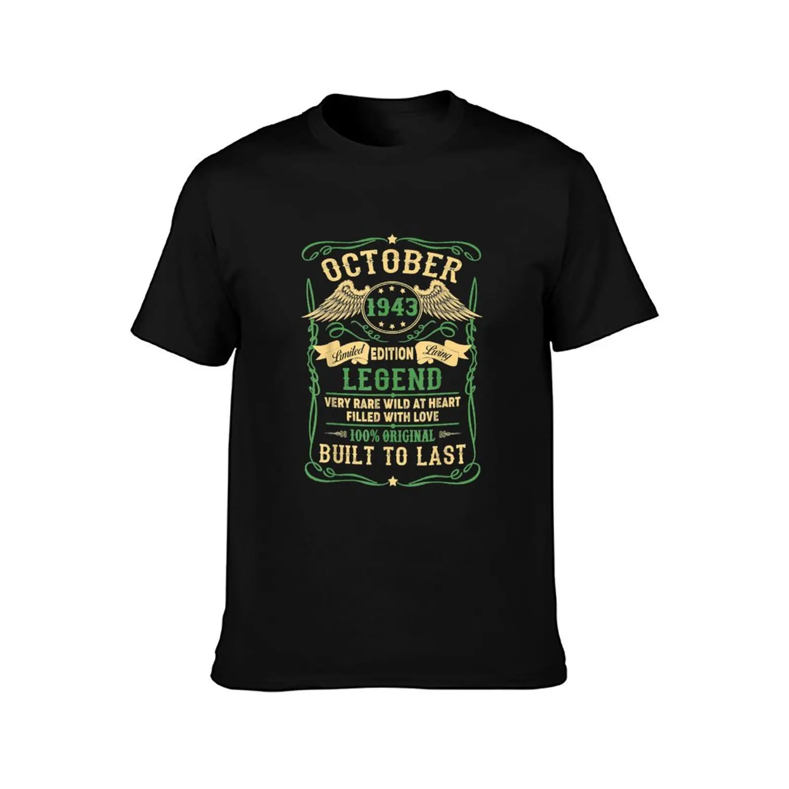 Legend Born in OCTOBER 1943 76th Birthday Gifts Funny T-Shirt Casual Basic Street Style T-Shirt