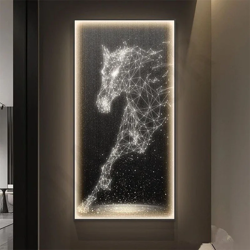 New Led Crystal Porcelain Wall Lamp For Indoor Decoration Living Room Corridor Restaurant Horse Home Decoration Wall Lamp