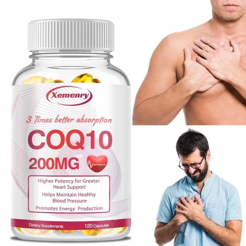 

Coenzyme Q10 Capsules 200mg - Provide Cellular Energy, Support Brain, Heart and Cardiovascular Health, Improves Sleep Quality