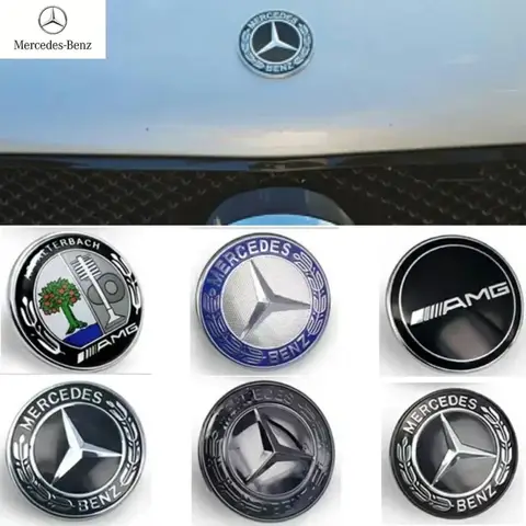 메르세데스 벤츠 A B C E R G S 클래스 AMG W124 W169 W176 W212 W222 W204 W202 용 후드 보넷 로고 엠블럼 배지, 벤츠 액세서리, 57mm