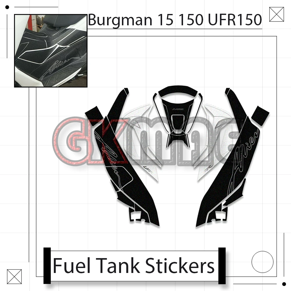For Burgman 15 150 UFR150 Motorcycle Modified Anti-slip Anti-scratch Wear-resistant Fuel Tank Sticker Matte Texture Decor Decal
