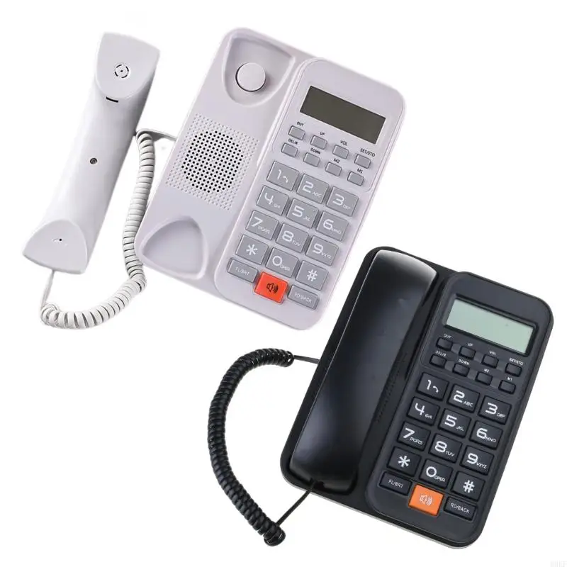 B0KF Corded Telephone Desk Landline Phone Desktop House Phone Seniors Caller Integrated Telephone for Home Office