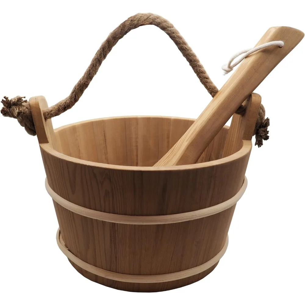 

Large 6L Red Cedar Sauna Bucket and Ladle