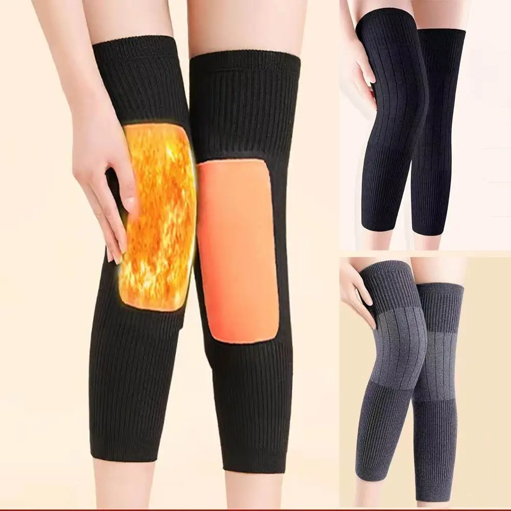 Hight Quality Cashmere Wool Knee Brace Pads KneeCap Protector Leg Warmers Black/Grey Knee Warmers Knees