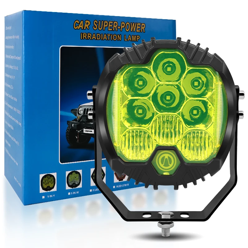 

5-Inch White Yellow Lens Side Shooter Light Emitting Diode Light Emitting Diode Off-Road Car Tractor Work Light Cabin