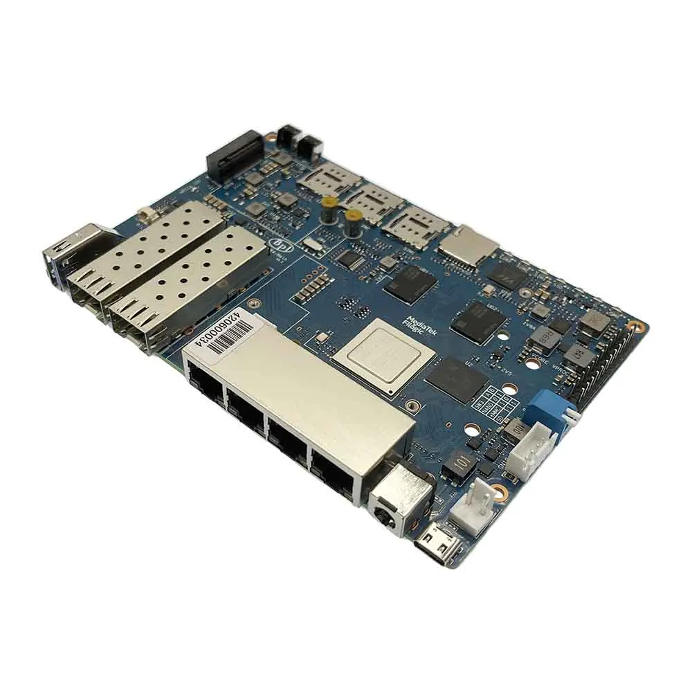 Banana Pi BPI-R4 MT7988A 4 GB DDR4 8G eMMC 128 MB SPI NAND Flash Smart Router Board Optionales Gehäuselüfter-Netzteil