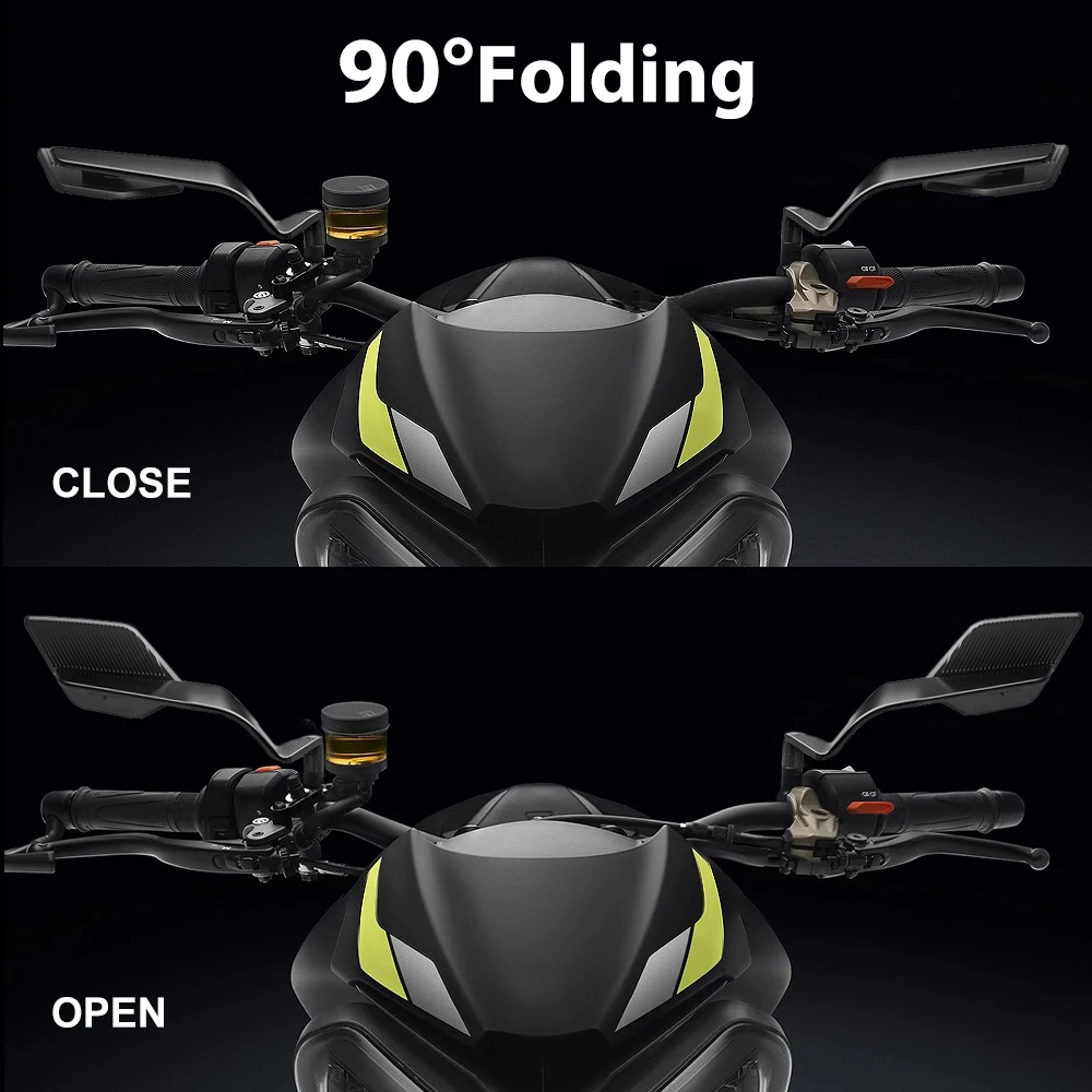 Stealth Max rearview mirror kit for Street Triple RS S R motorcycles, featuring rotatable and adjustable side mirrors.