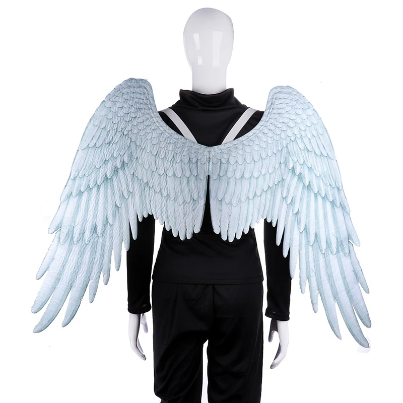 Black Angel Wings White Fairy Wings Fancy Costume Halloween Party Carnival Cosplay Wings Adult Men Ladies